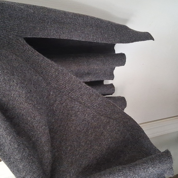 Matty M Charcoal Gray Knit Open Front Long Sweater Pockets Sz XXL - Picture 5 of 7